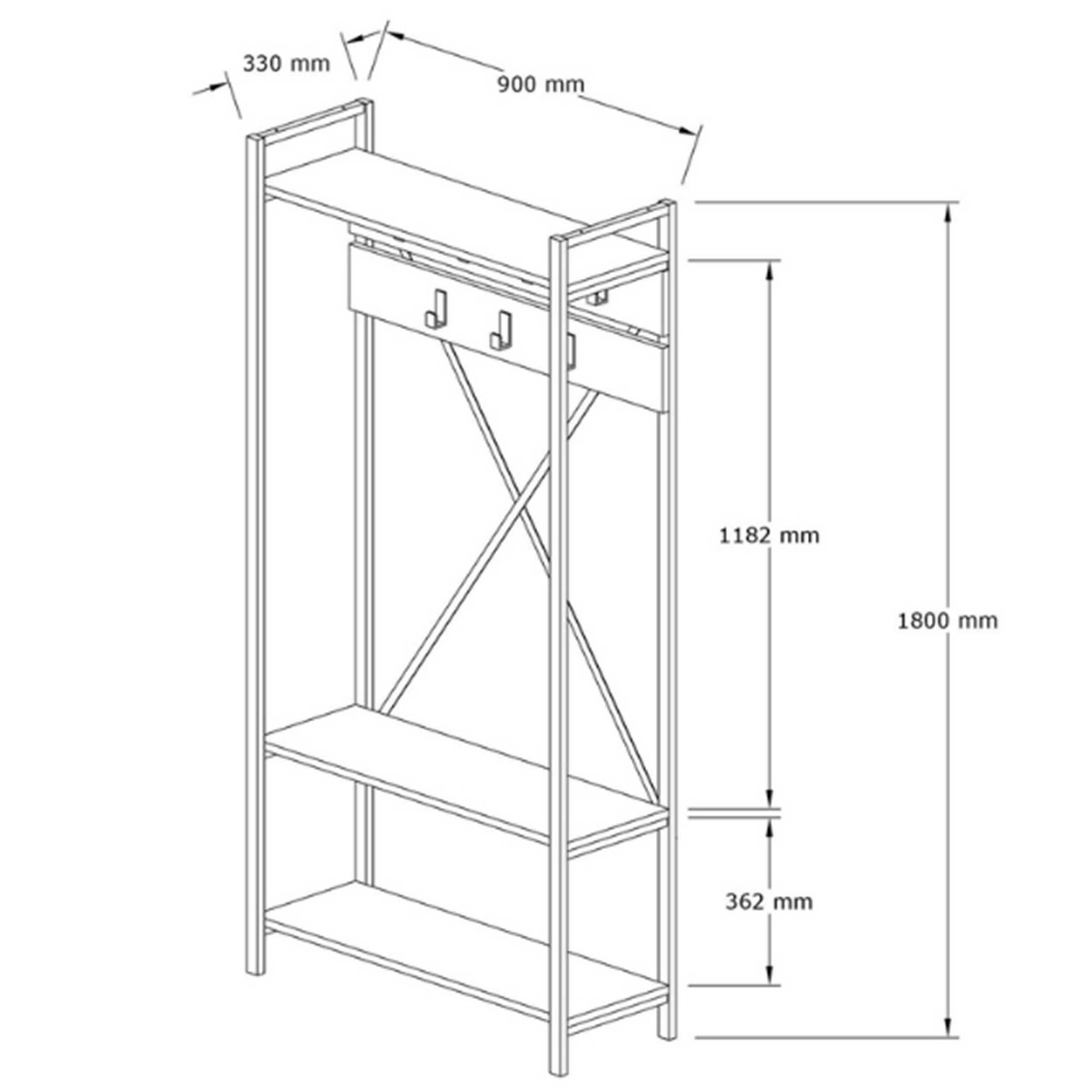 Alfa H Meuble d'entrée | 100 % MÉLAMINE | Saphir - Image 2