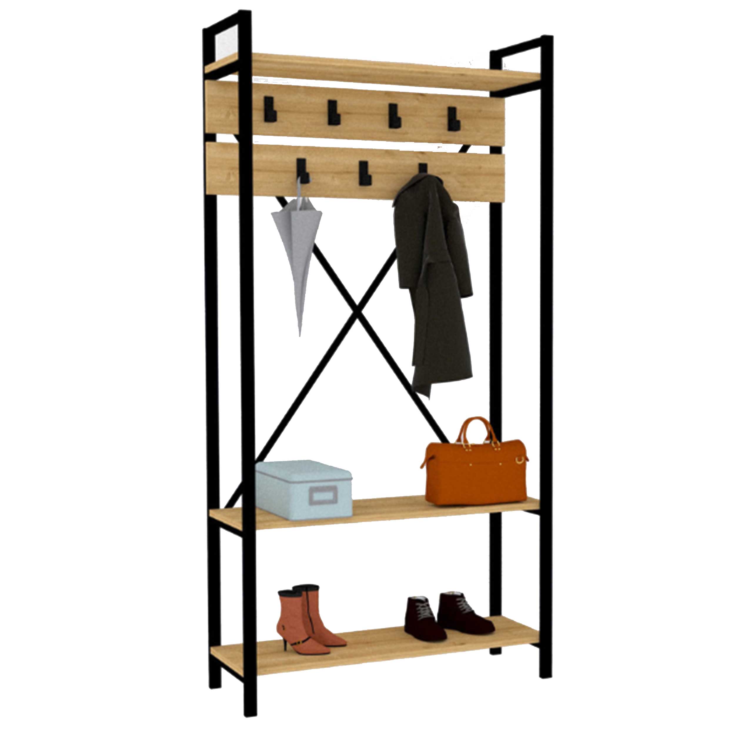 Alfa H Meuble d'entrée | 100 % MÉLAMINE | Saphir - Image 3