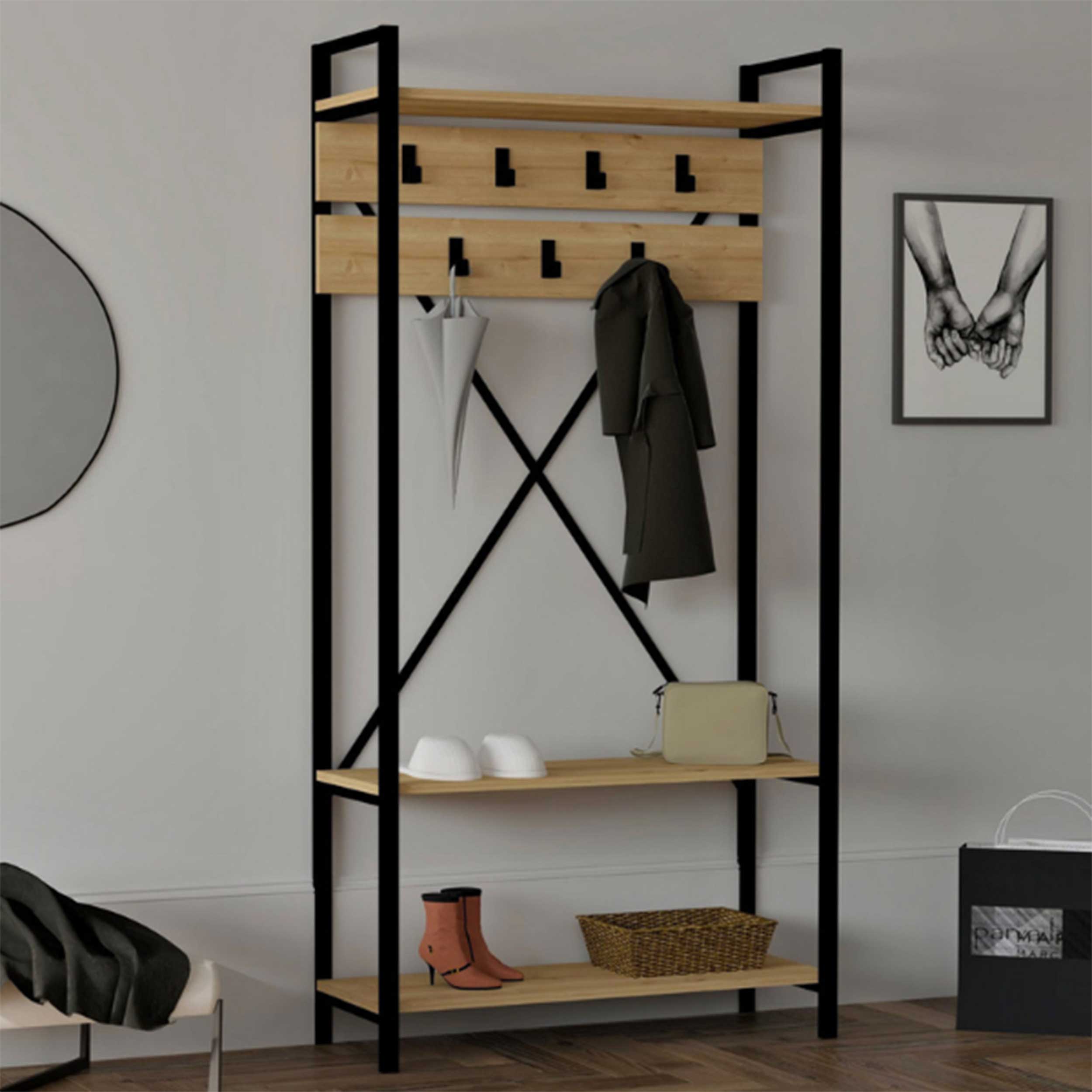 Alfa H Meuble d'entrée | 100 % MÉLAMINE | Saphir