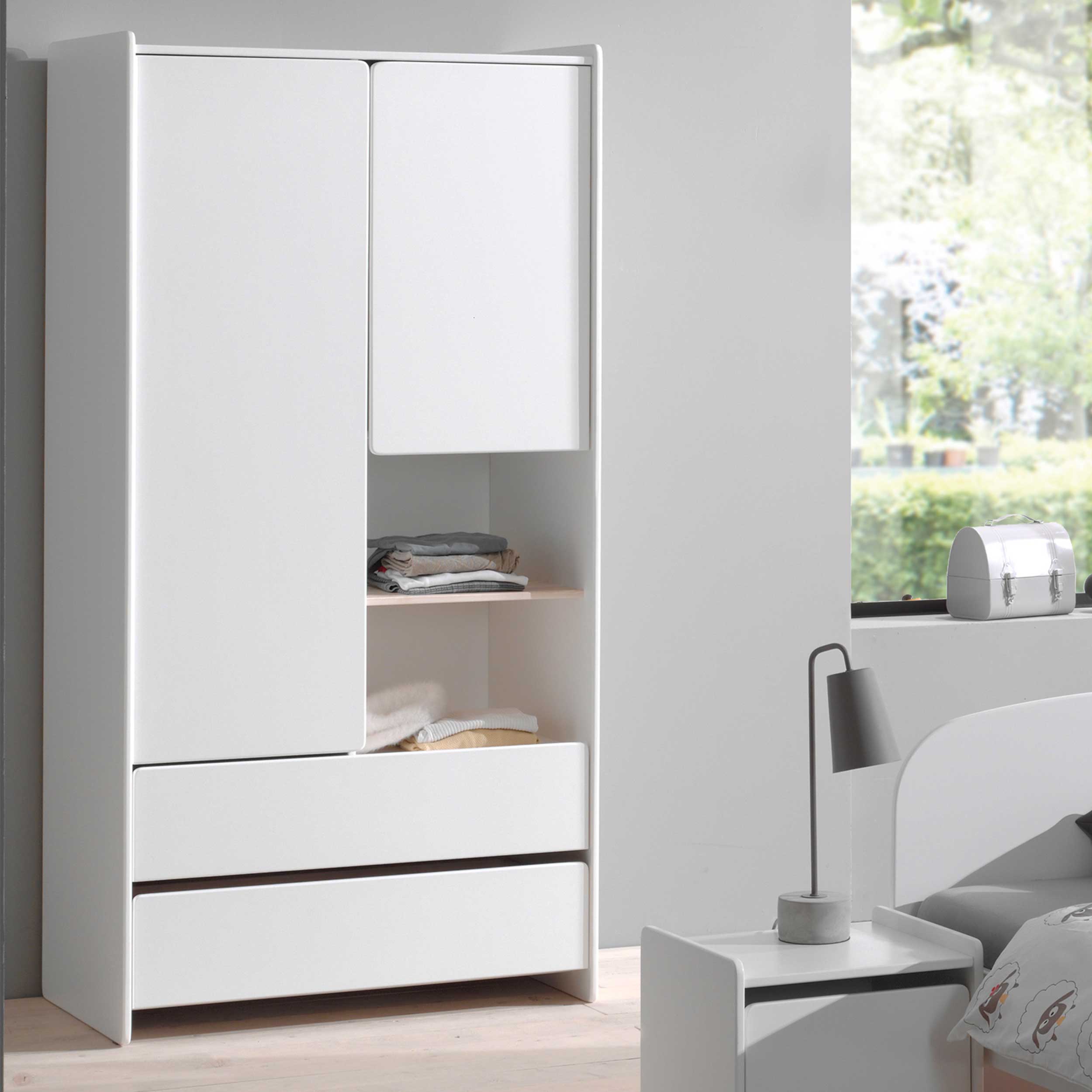 Armoire 2 portes Kiddy - blanc - Image 3