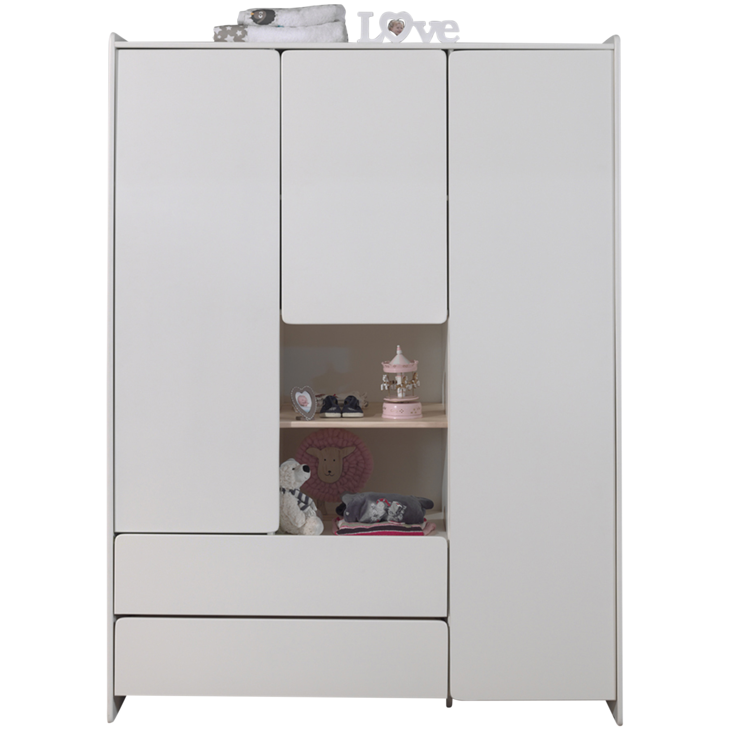 Armoire 3 portes Kiddy - blanc - Image 7