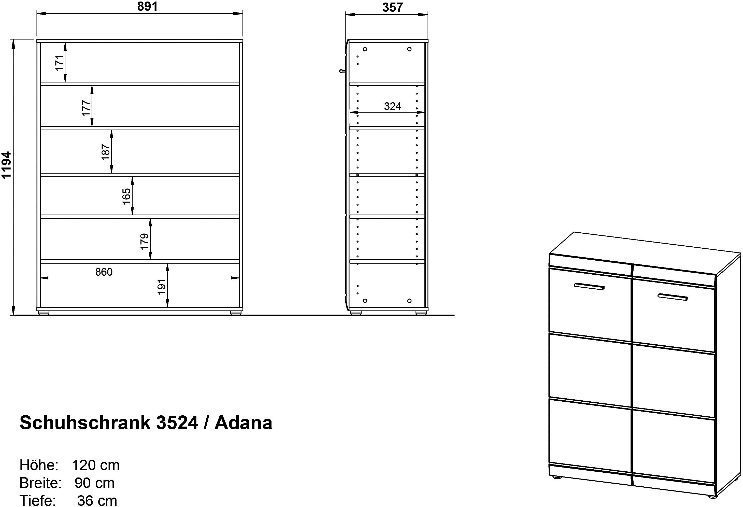 Armoire à chaussures Allan 90cm avec 2 portes - blanc - Image 3