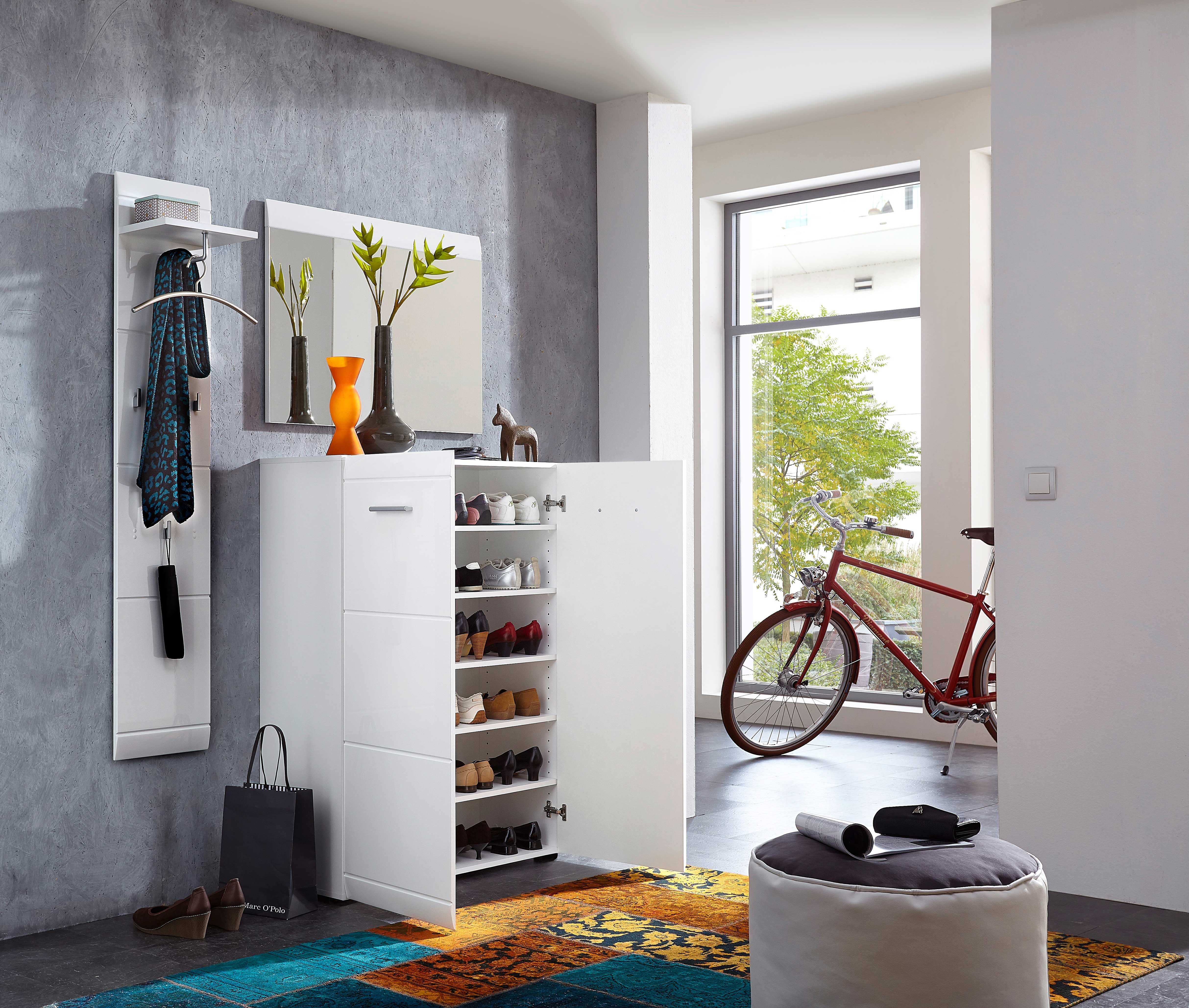 Armoire à chaussures Allan 90cm avec 2 portes - blanc - Image 8