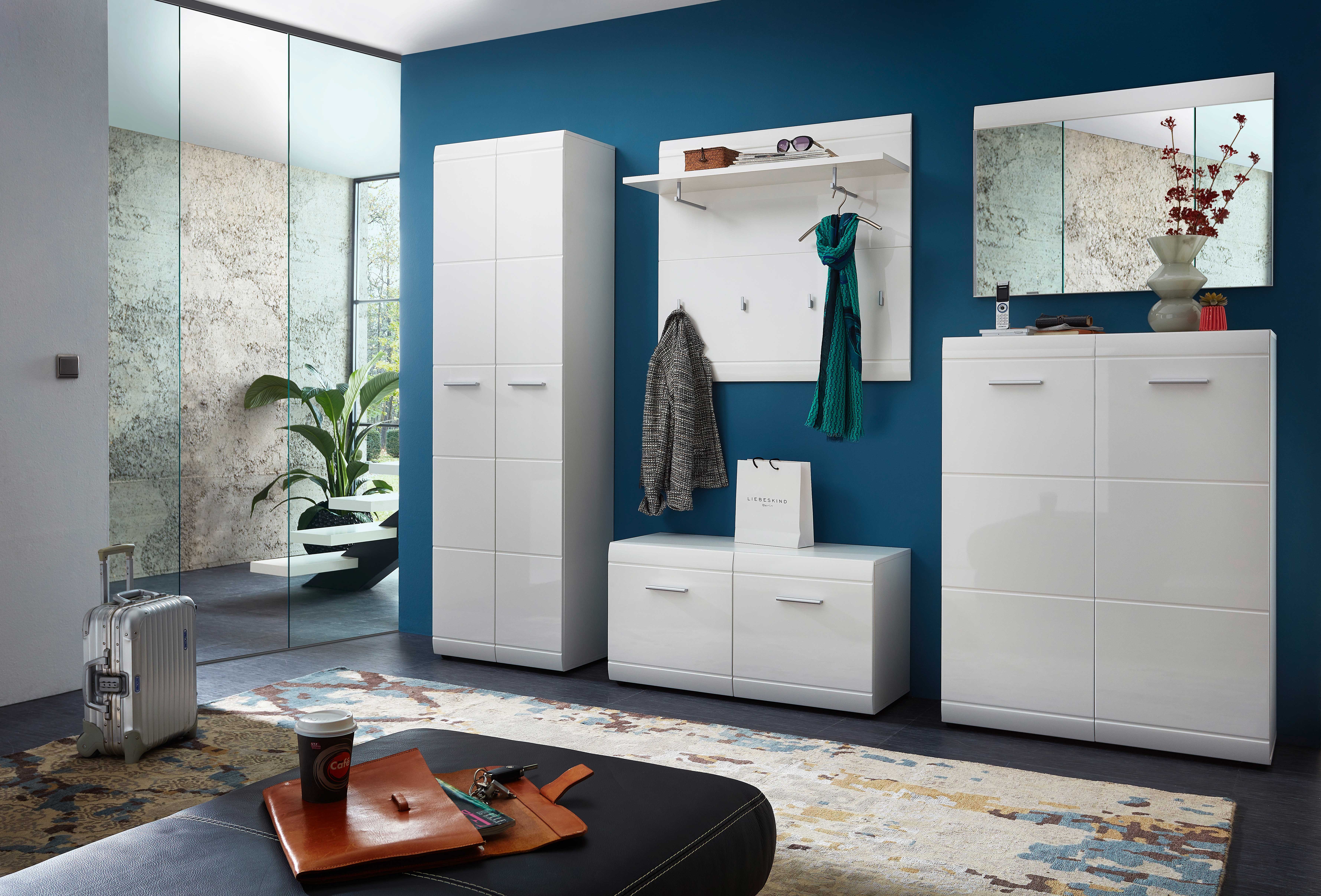 Armoire à chaussures Allan 90cm avec 2 portes - blanc - Image 9