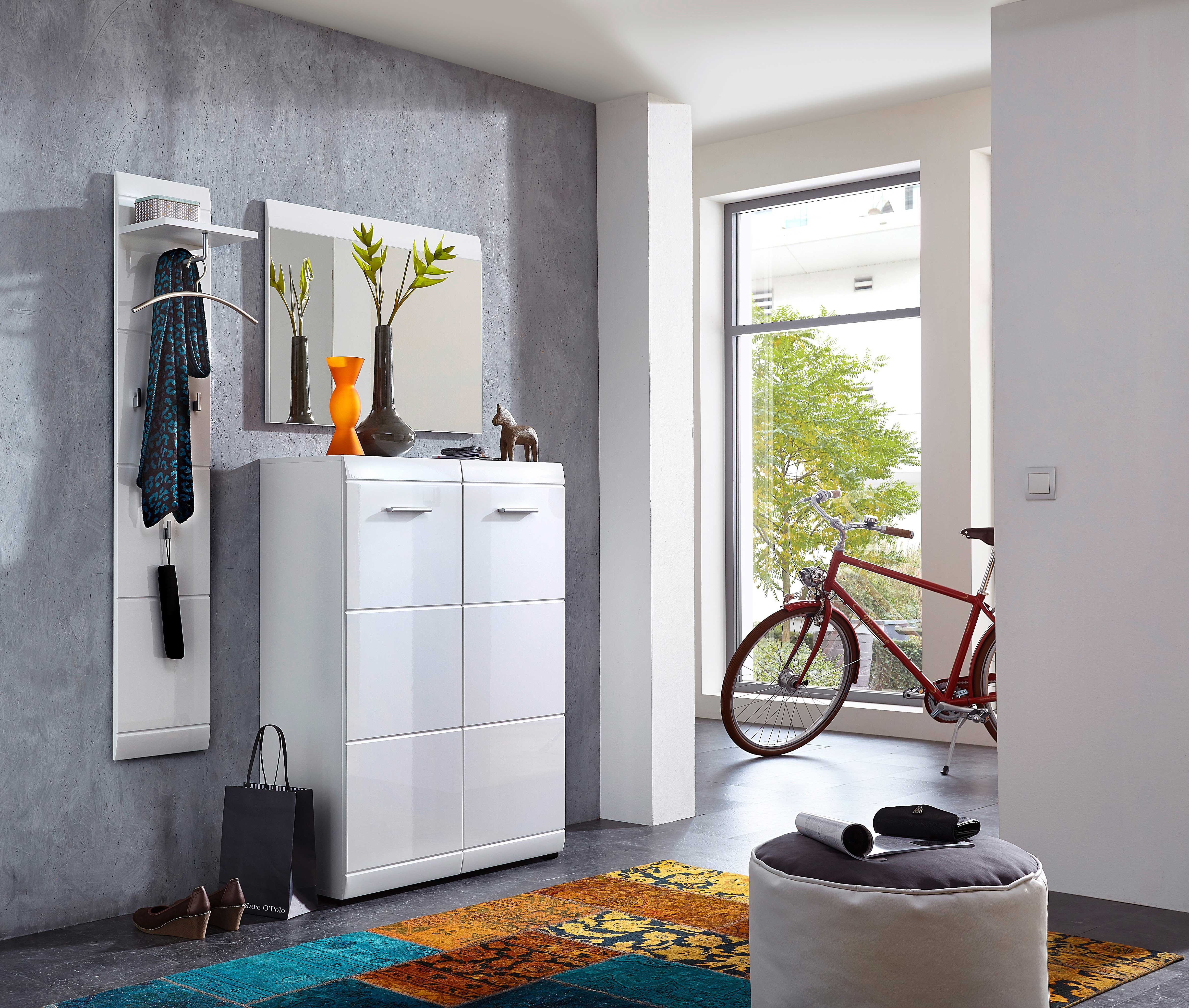 Armoire à chaussures Allan 90cm avec 2 portes - blanc - Image 10