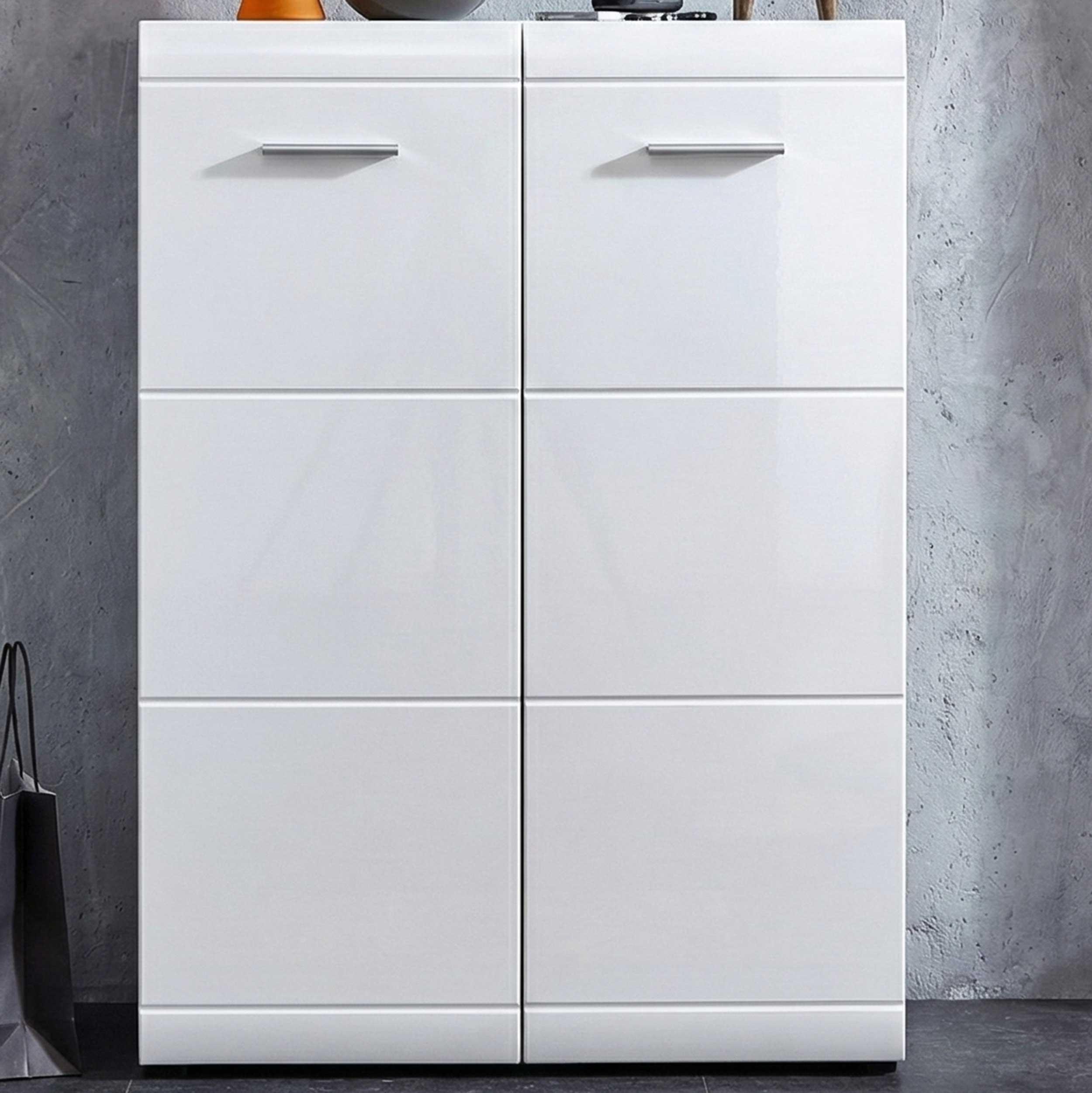 Armoire à chaussures Allan 90cm avec 2 portes - blanc