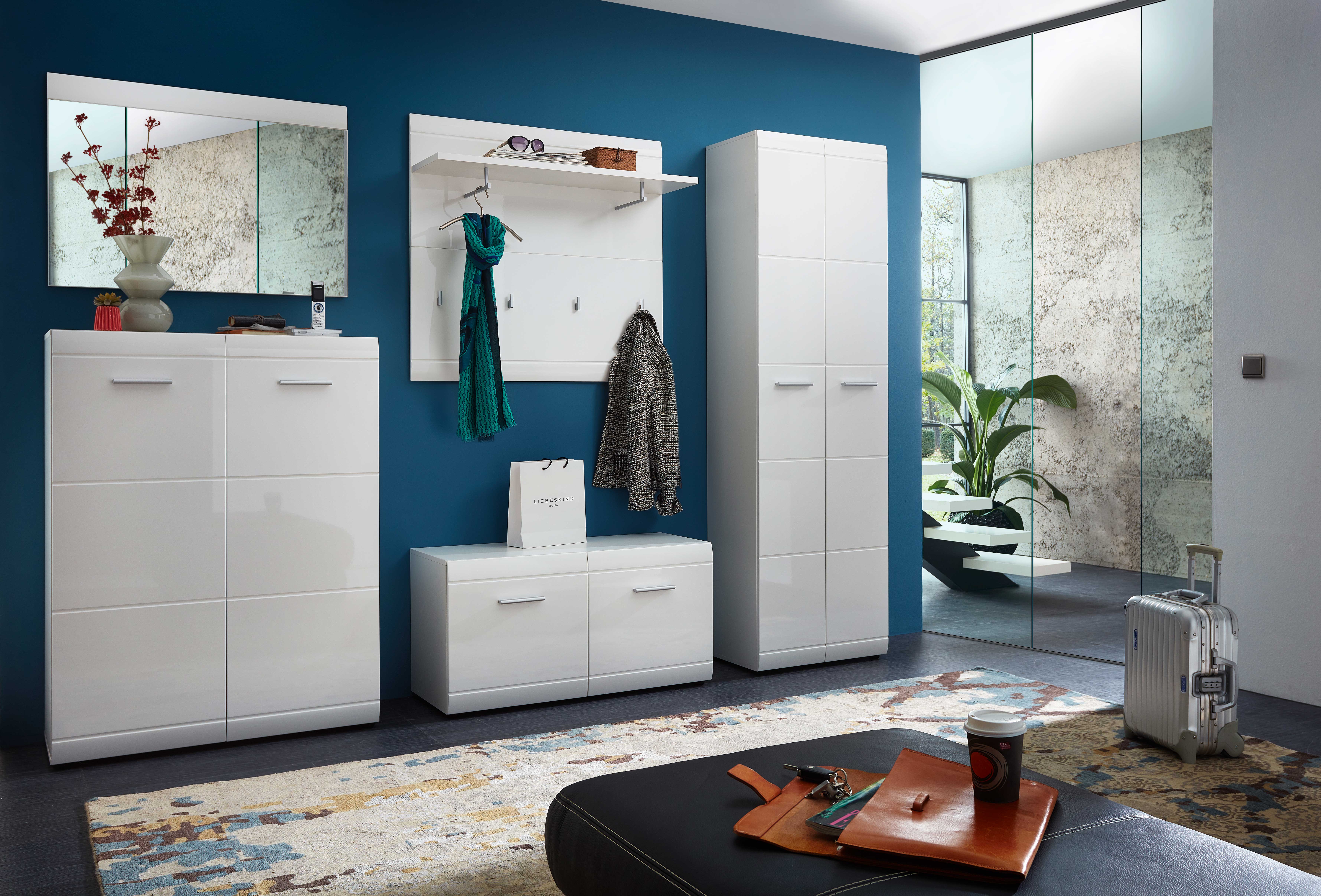 Armoire à chaussures Allan 96cm avec 2 portes - blanc - Image 6