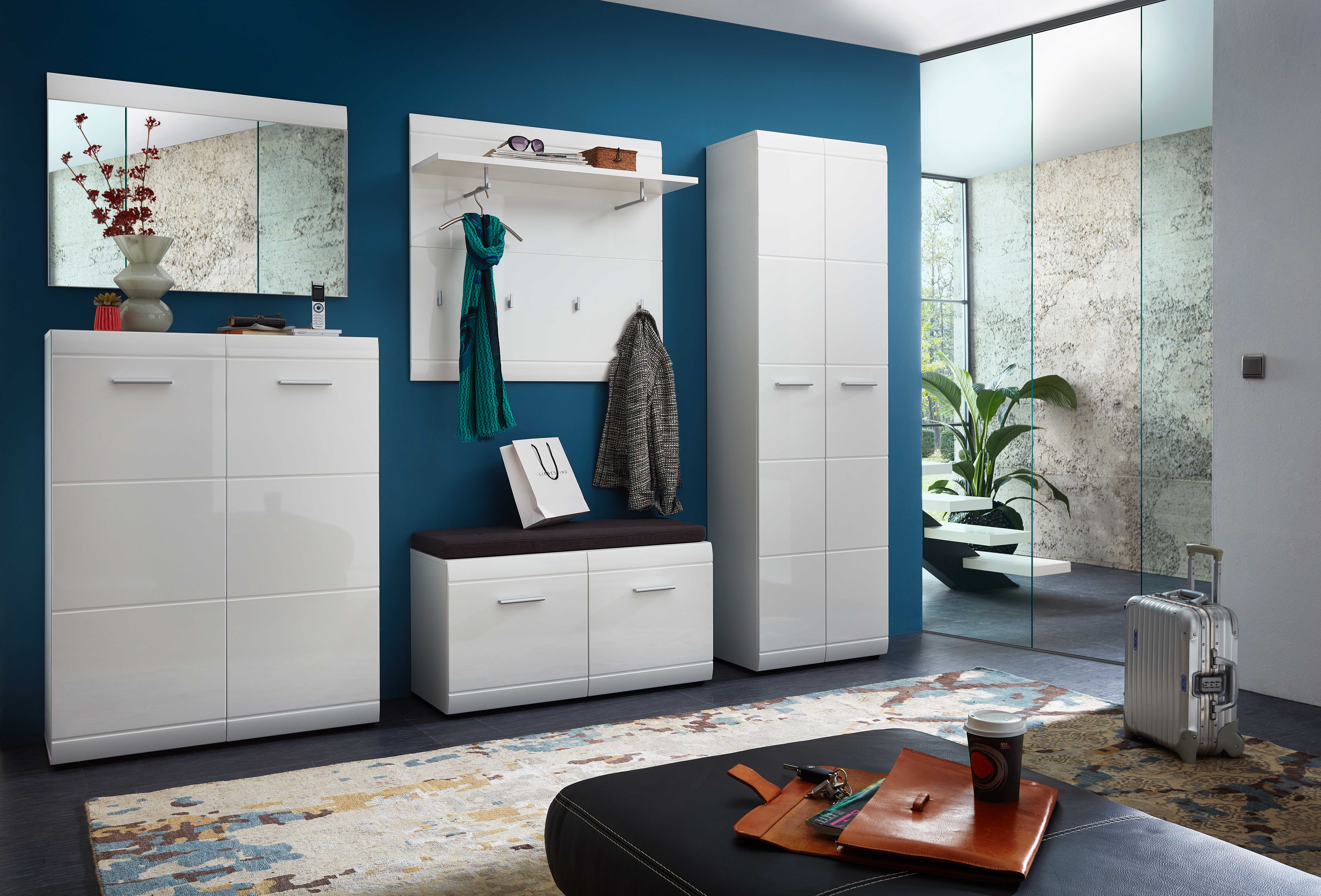 Armoire à chaussures Allan 96cm avec 2 portes - blanc - Image 8