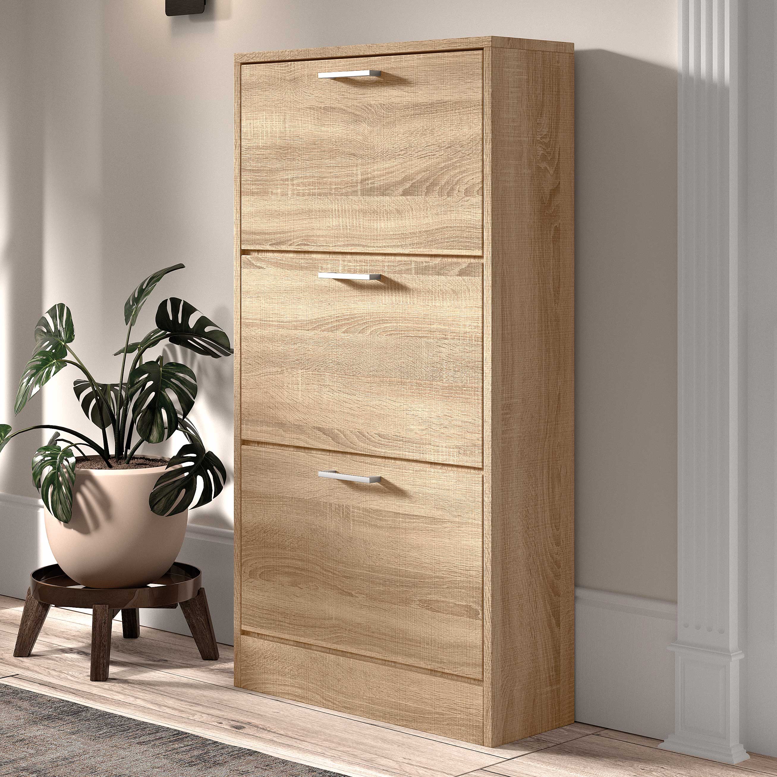 Armoire à chaussures Carini 3 tiroirs - sonoma clair