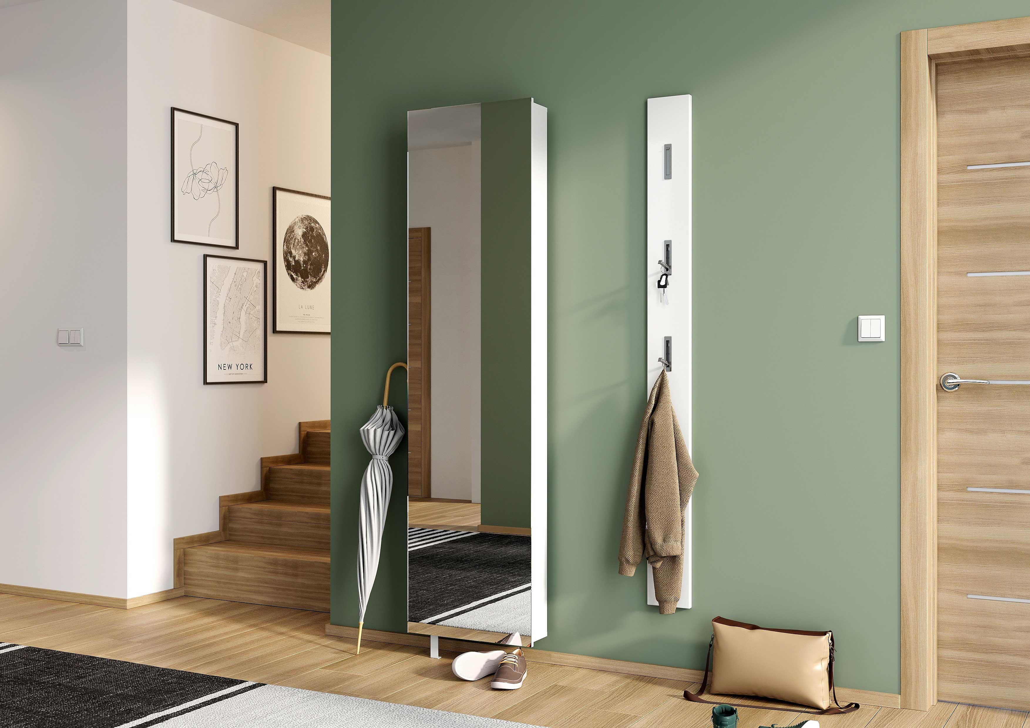 Armoire à chaussures & de rangement pivotante Larsen - blanc - Image 10