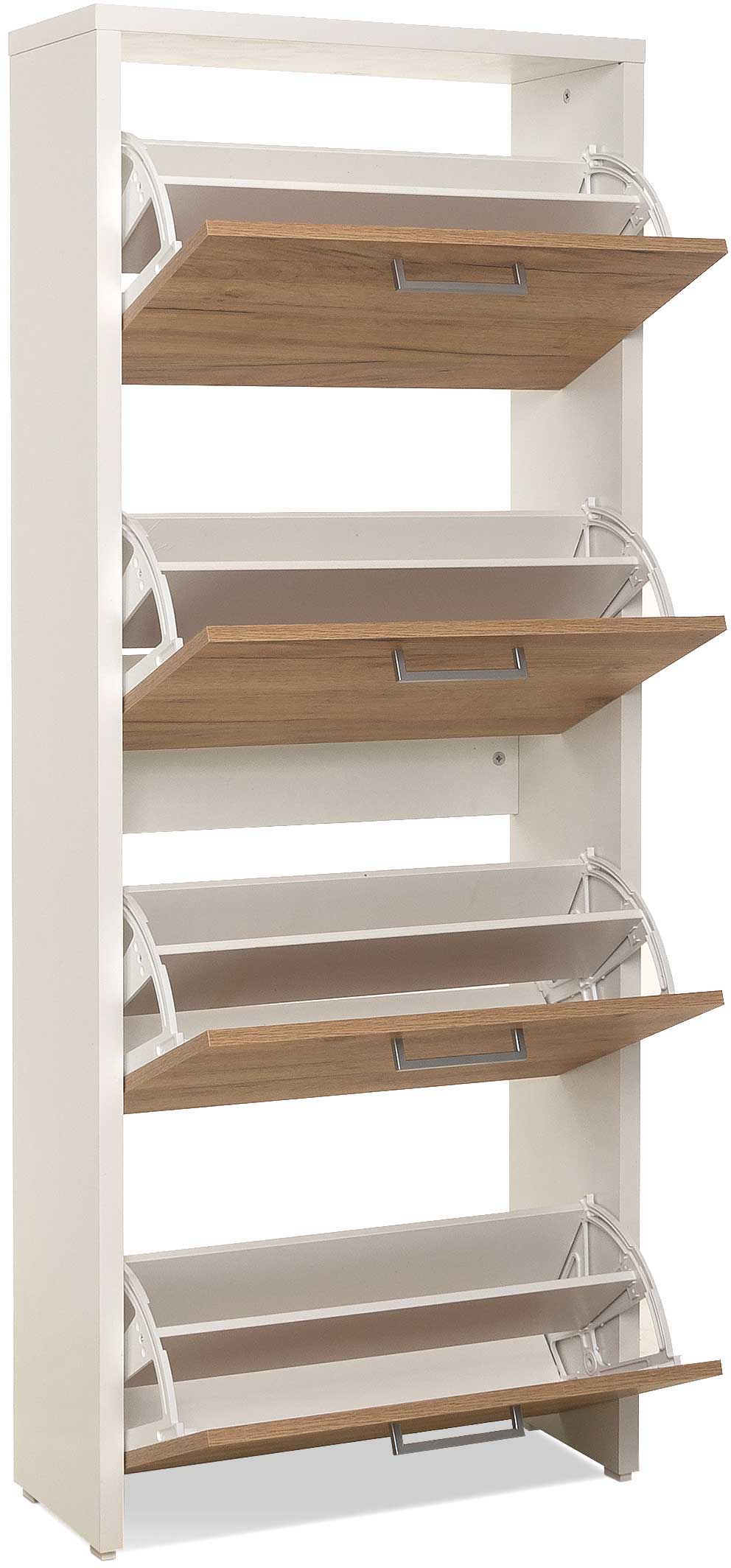 Armoire à chaussures Fulda 4 tiroirs - blanc/chêne - Image 4