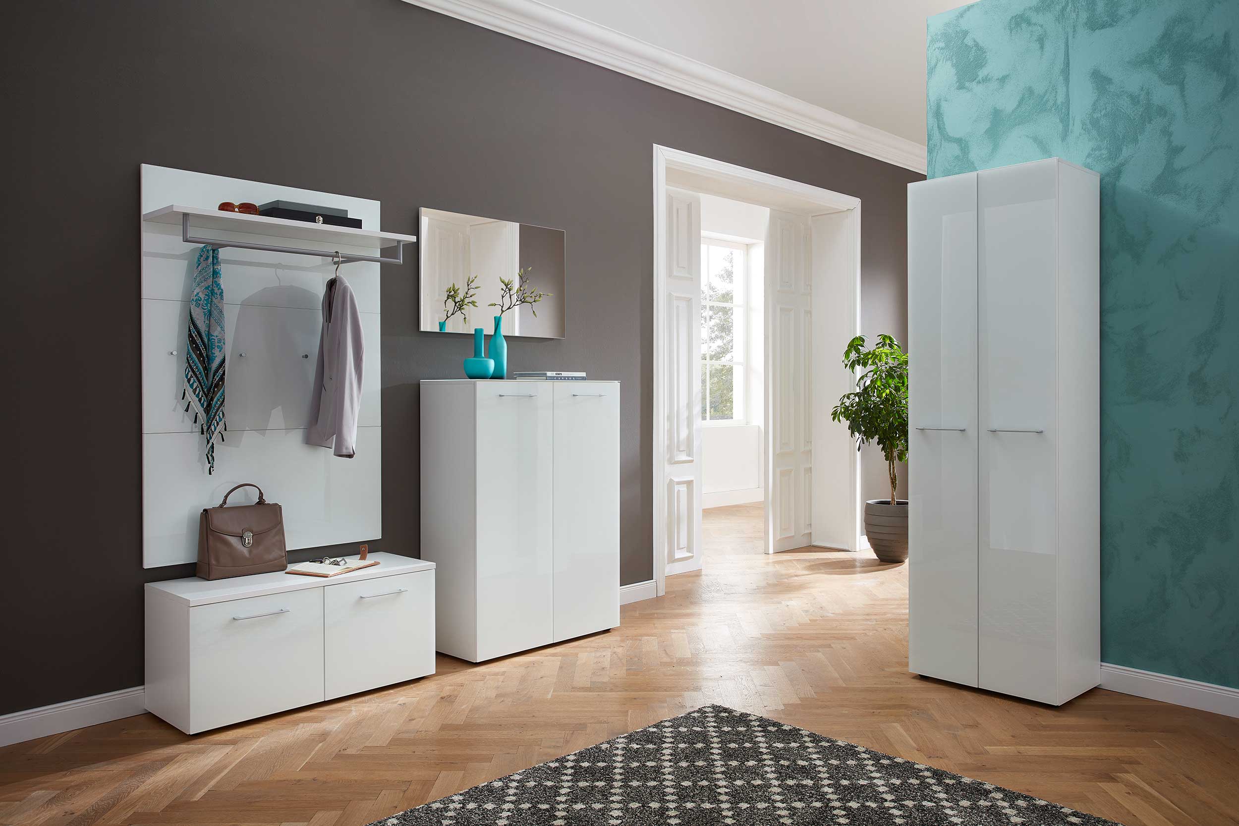 Armoire à chaussures Scifo 97cm avec 2 portes - blanc - Image 2