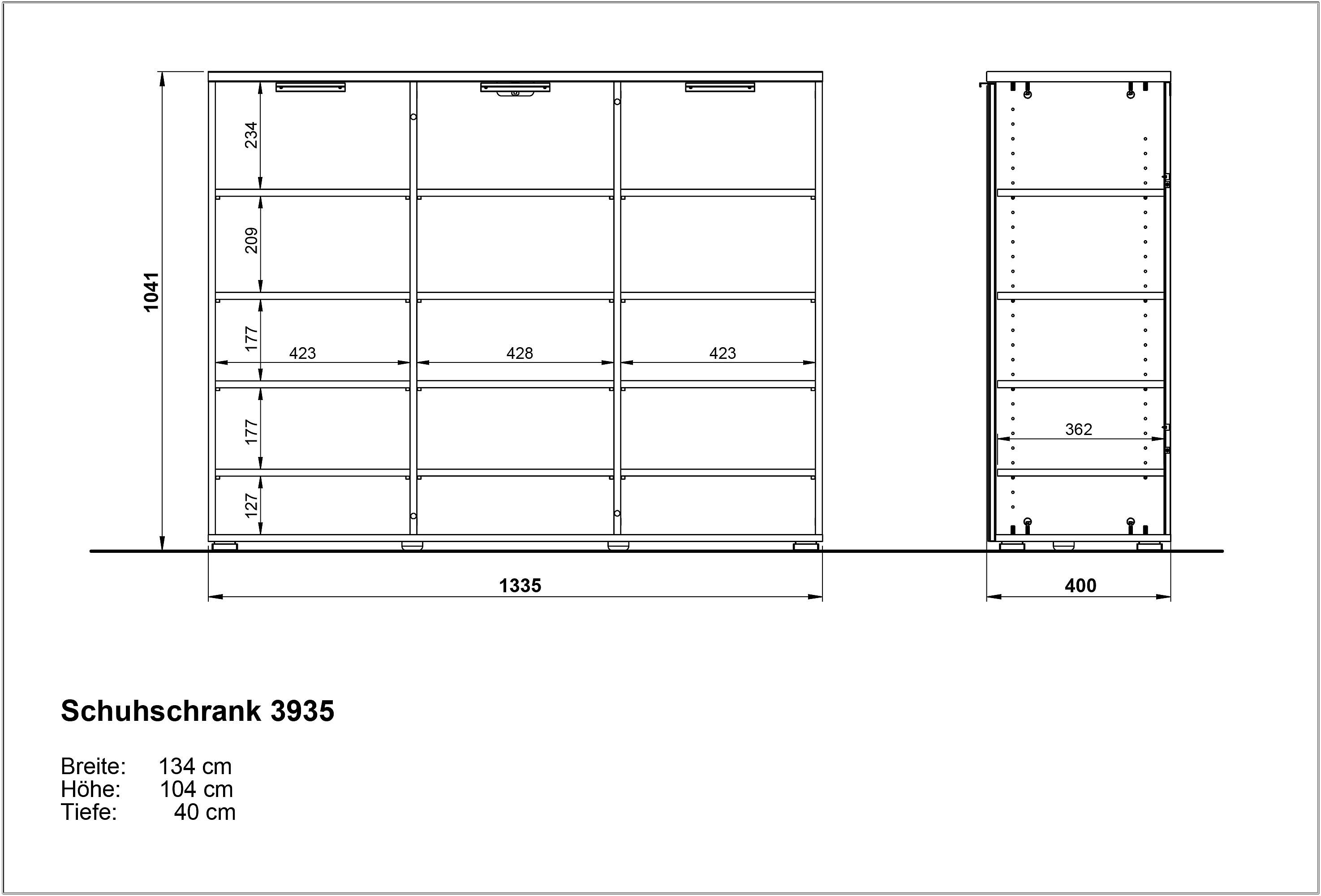 Armoire à chaussures Tille 134cm avec 3 portes - blanc/chêne - Image 3