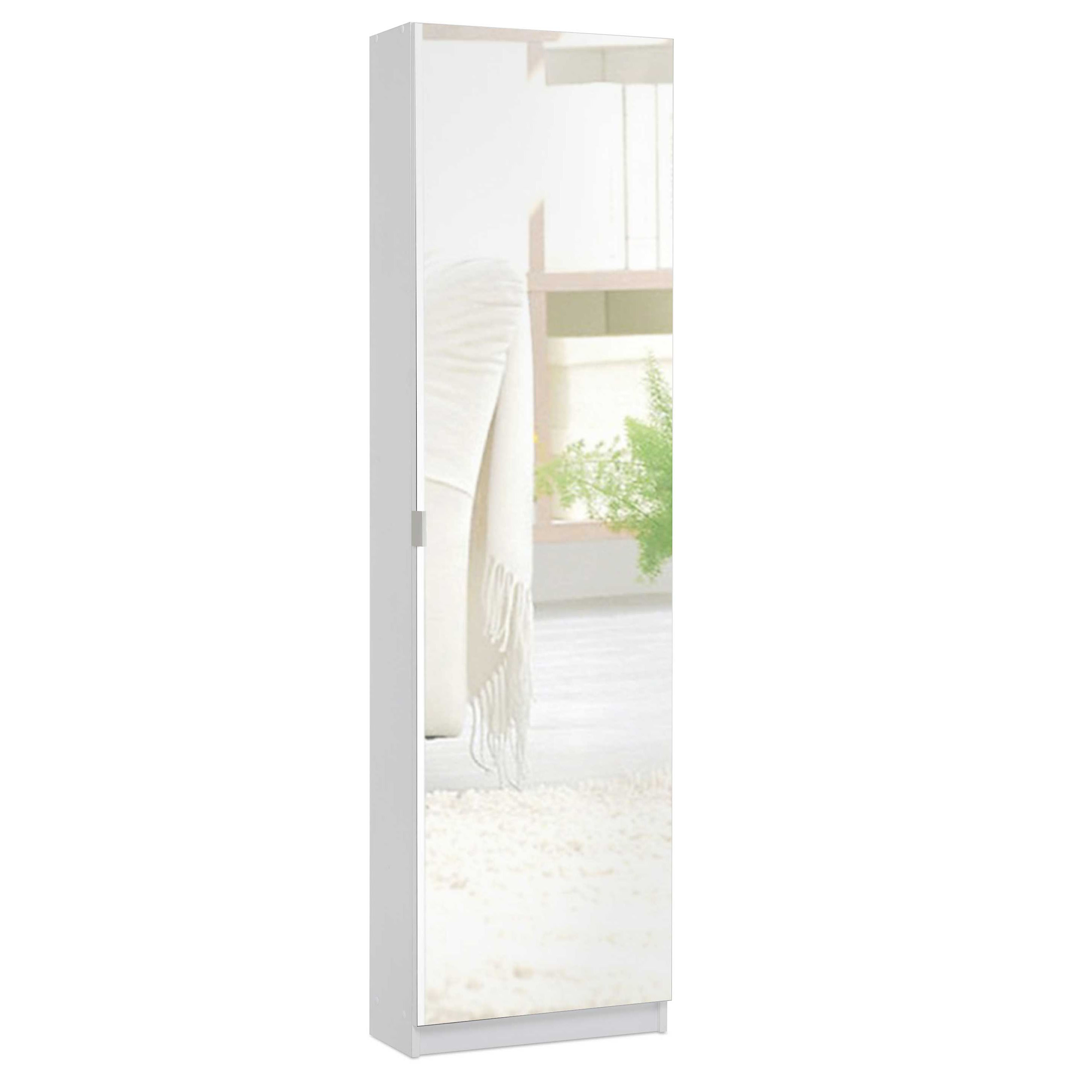 Armoire à chaussures Zuma avec miroir - blanc