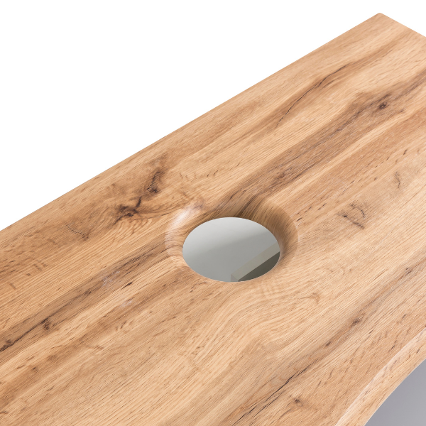 Armoire à lavabo Vikas 101cm 2 tiroirs - anthracite/chêne - Image 9