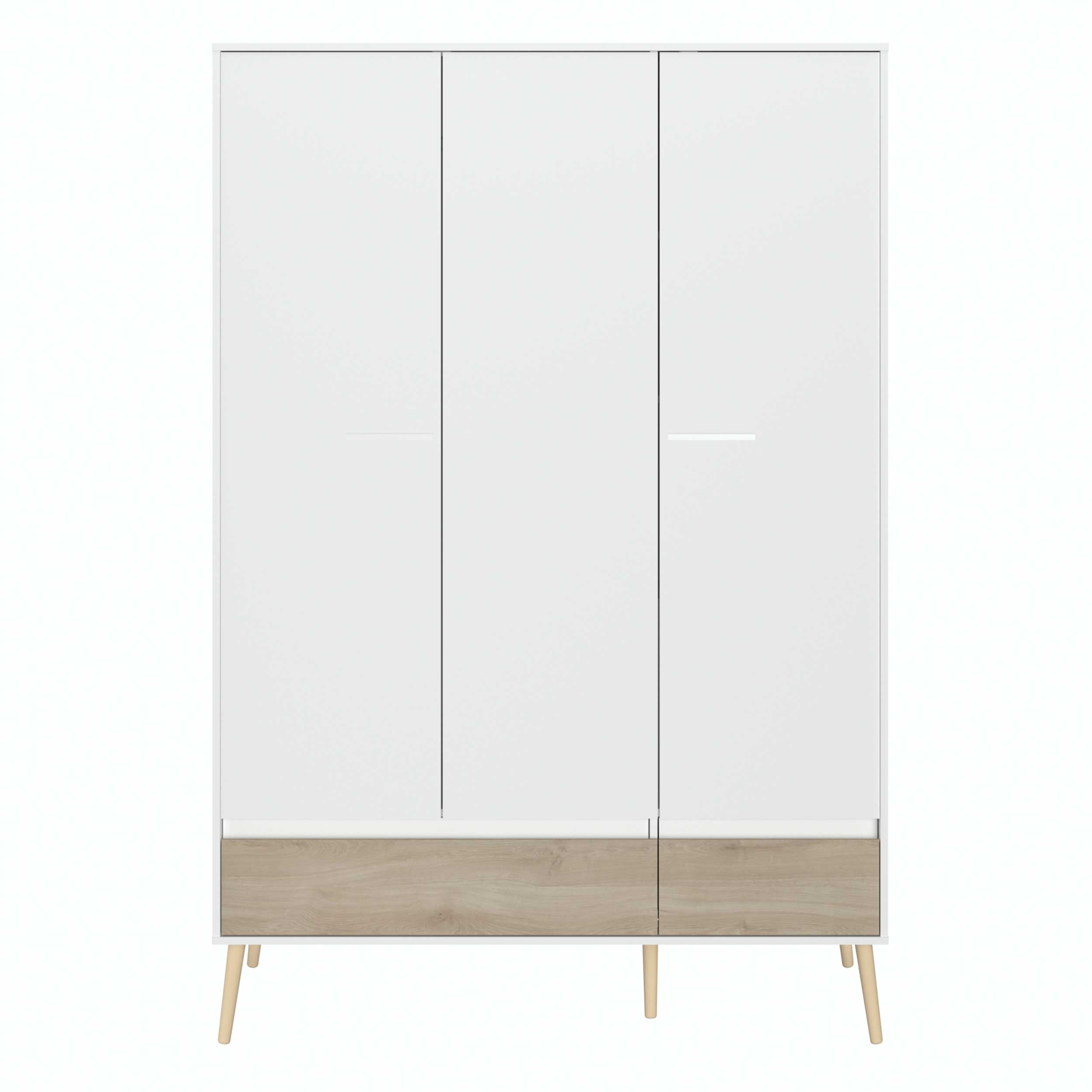 Armoire à vêtements Hardy 135 cm avec 3 portes - blanc/chêne - Image 4
