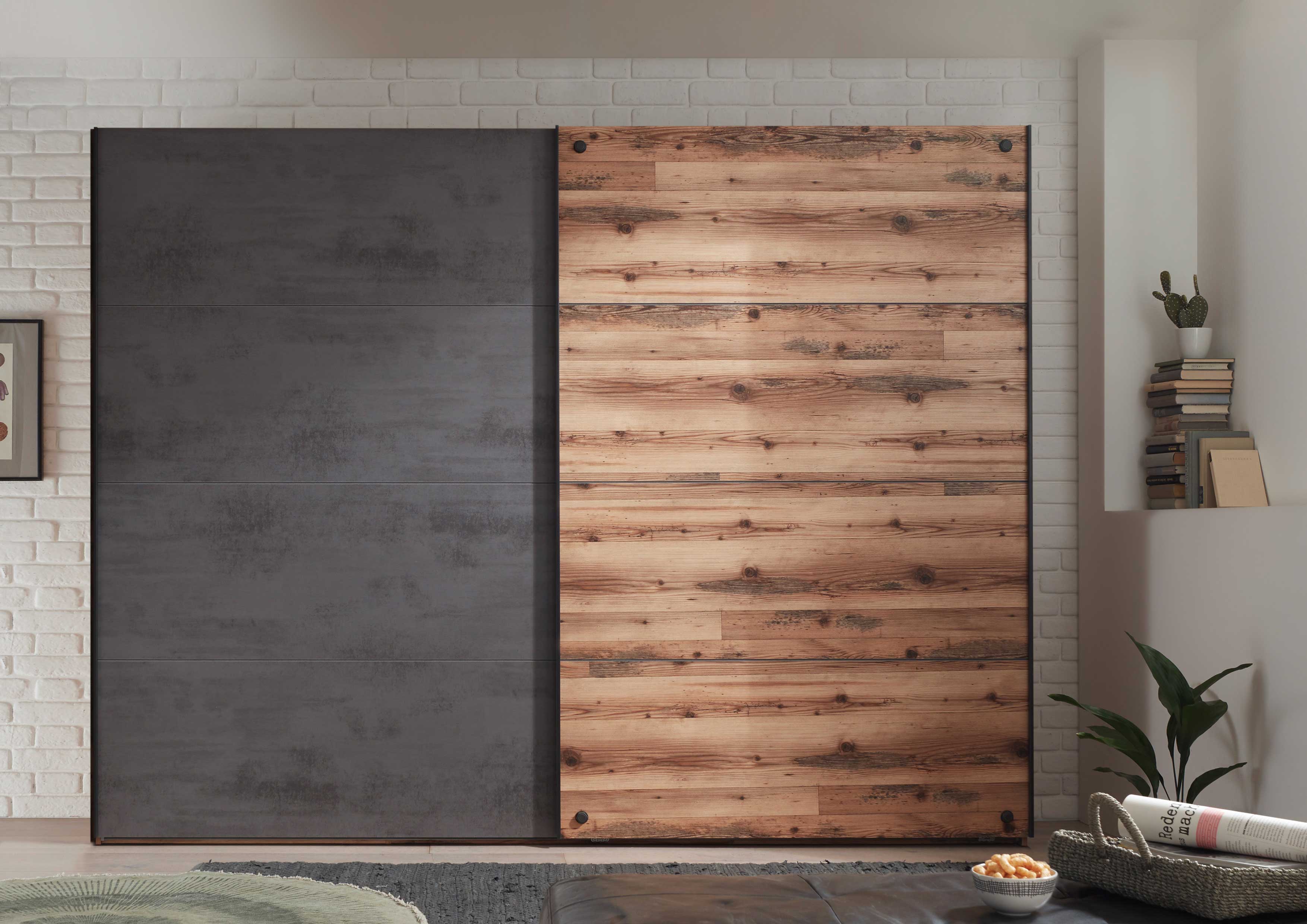 Armoire à vêtements Kalas 270cm avec 2 portes - gris/brun - Image 7