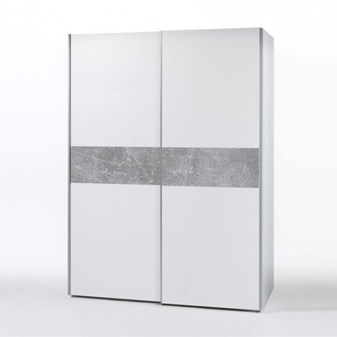 Armoire à vêtements Salamanca 170cm avec 2 portes - blanc/béton - Image 1