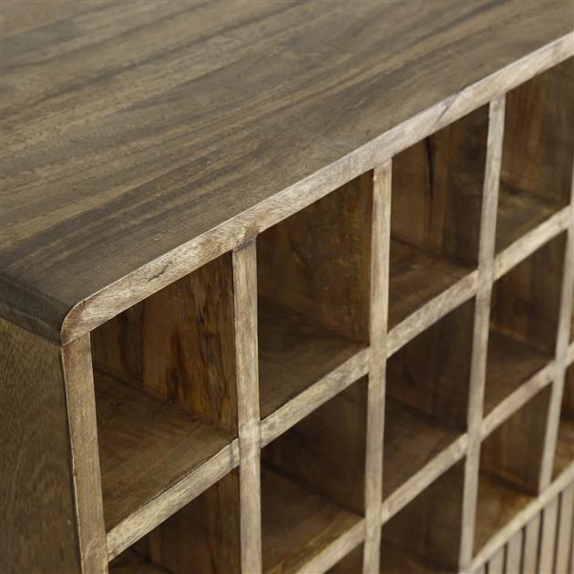 Armoire à vin Hutas 1 porte - bois de manguier - Image 4