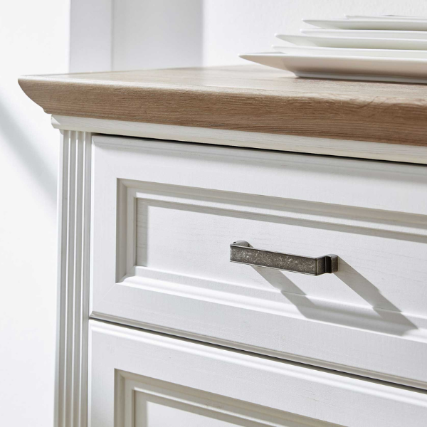 Armoire à vin Samine 66cm pour 6 bouteilles 1 porte & 1 tiroir - blanc/chêne - Image 3