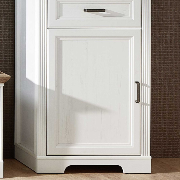 Armoire à vin Samine 66cm pour 6 bouteilles 1 porte & 1 tiroir - blanc/chêne - Image 4