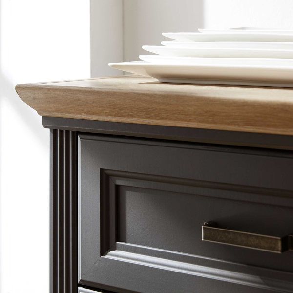 Armoire à vin Samine 66cm pour 6 bouteilles 1 porte & 1 tiroir - graphite/chêne - Image 2