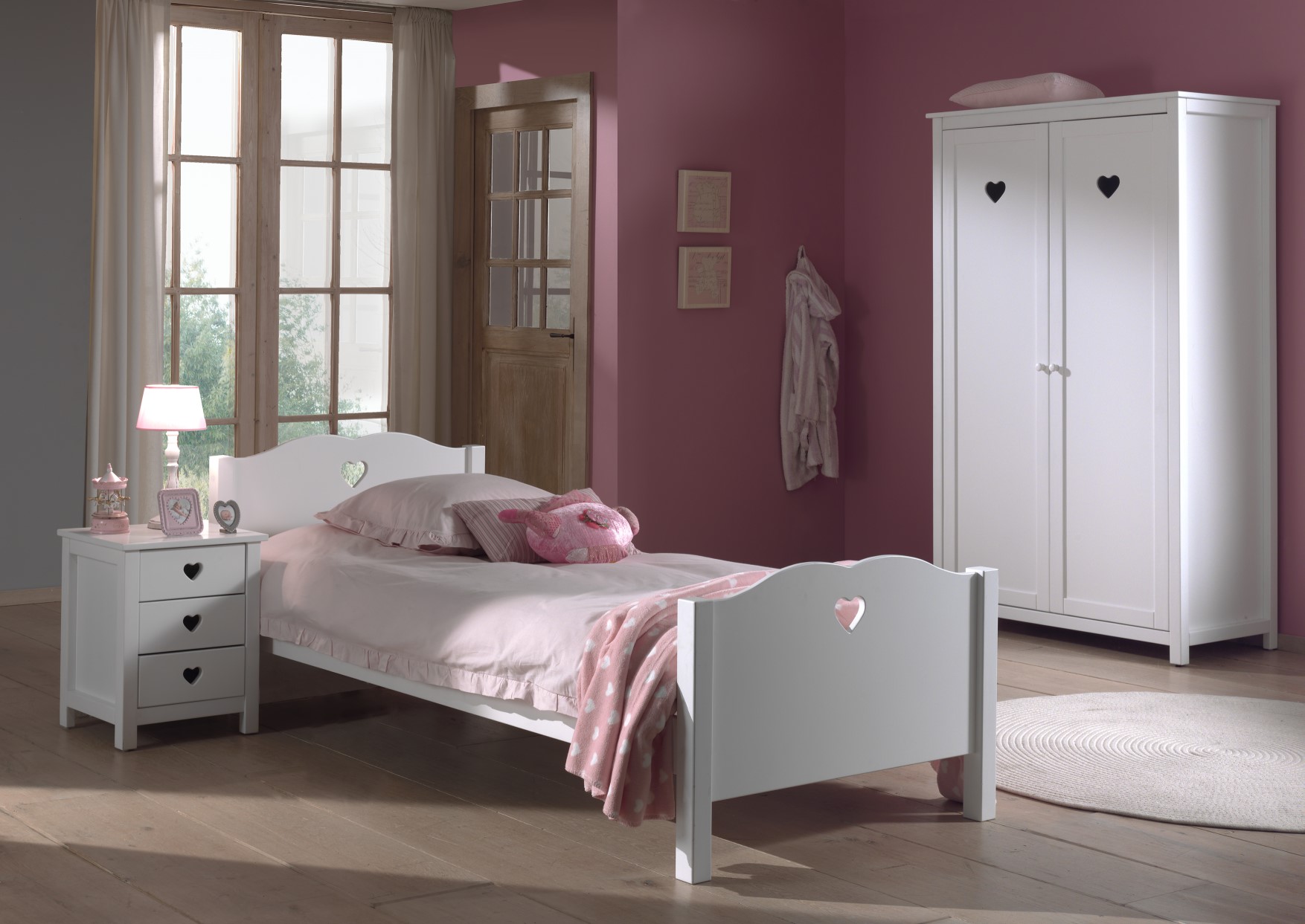 Armoire Amori filles - avec 2 portes - blanc - Image 5