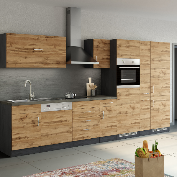 Armoire apothicaire Sorrella 30cm 2 tiroirs - chêne/graphite - Image 4