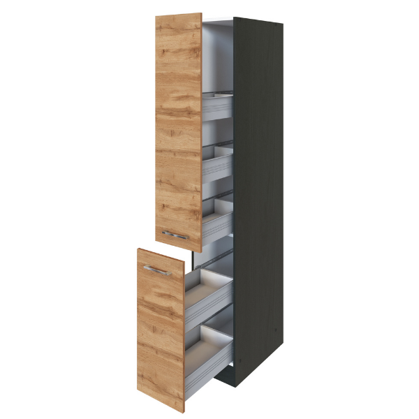 Armoire apothicaire Sorrella 30cm 2 tiroirs - chêne/graphite - Image 7