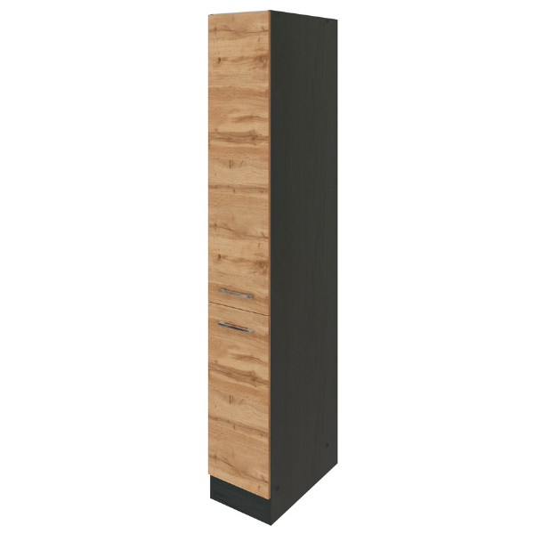 Armoire apothicaire Sorrella 30cm 2 tiroirs - chêne/graphite - Image 1