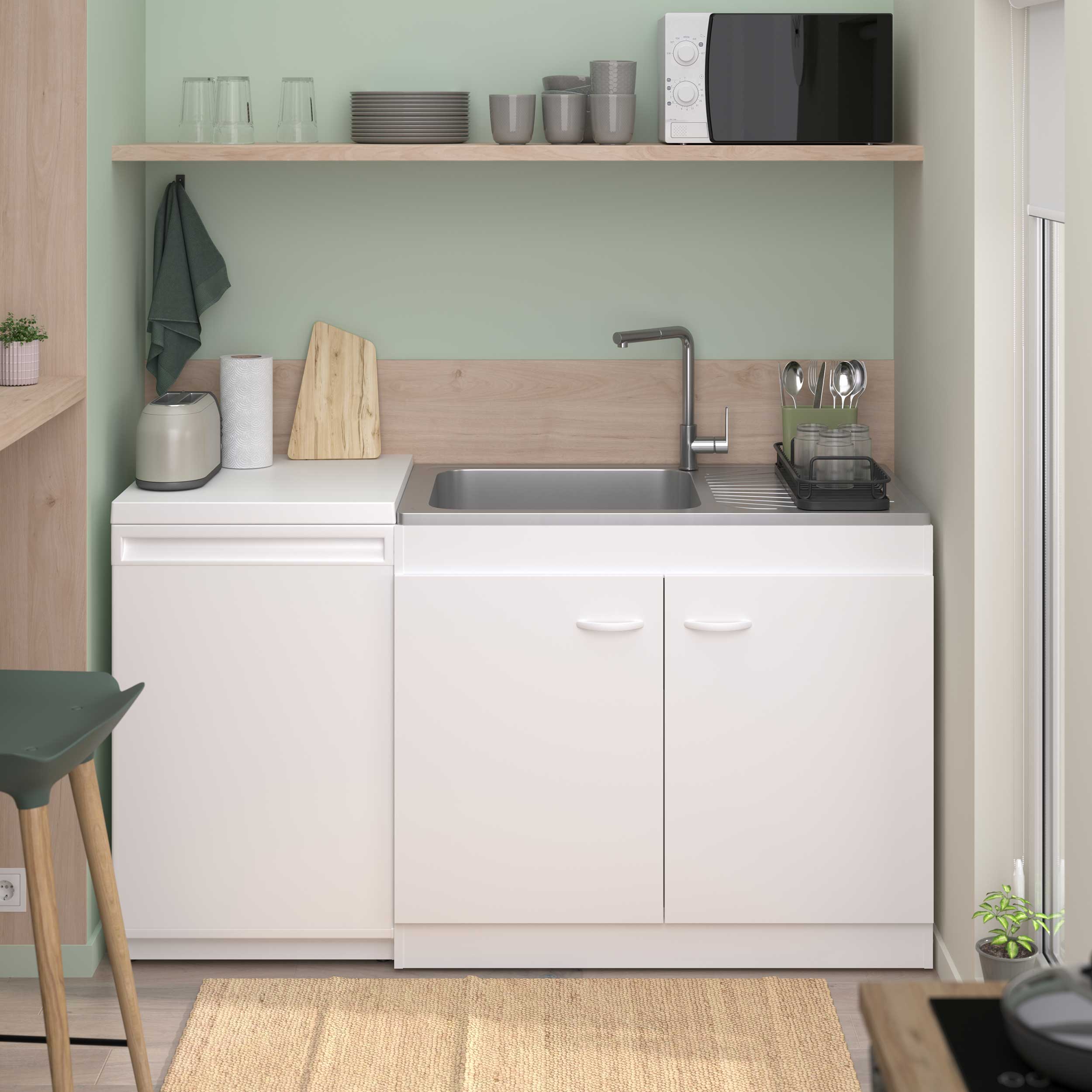 Armoire basse pour évier avec 2 portes (100 cm). - Image 11