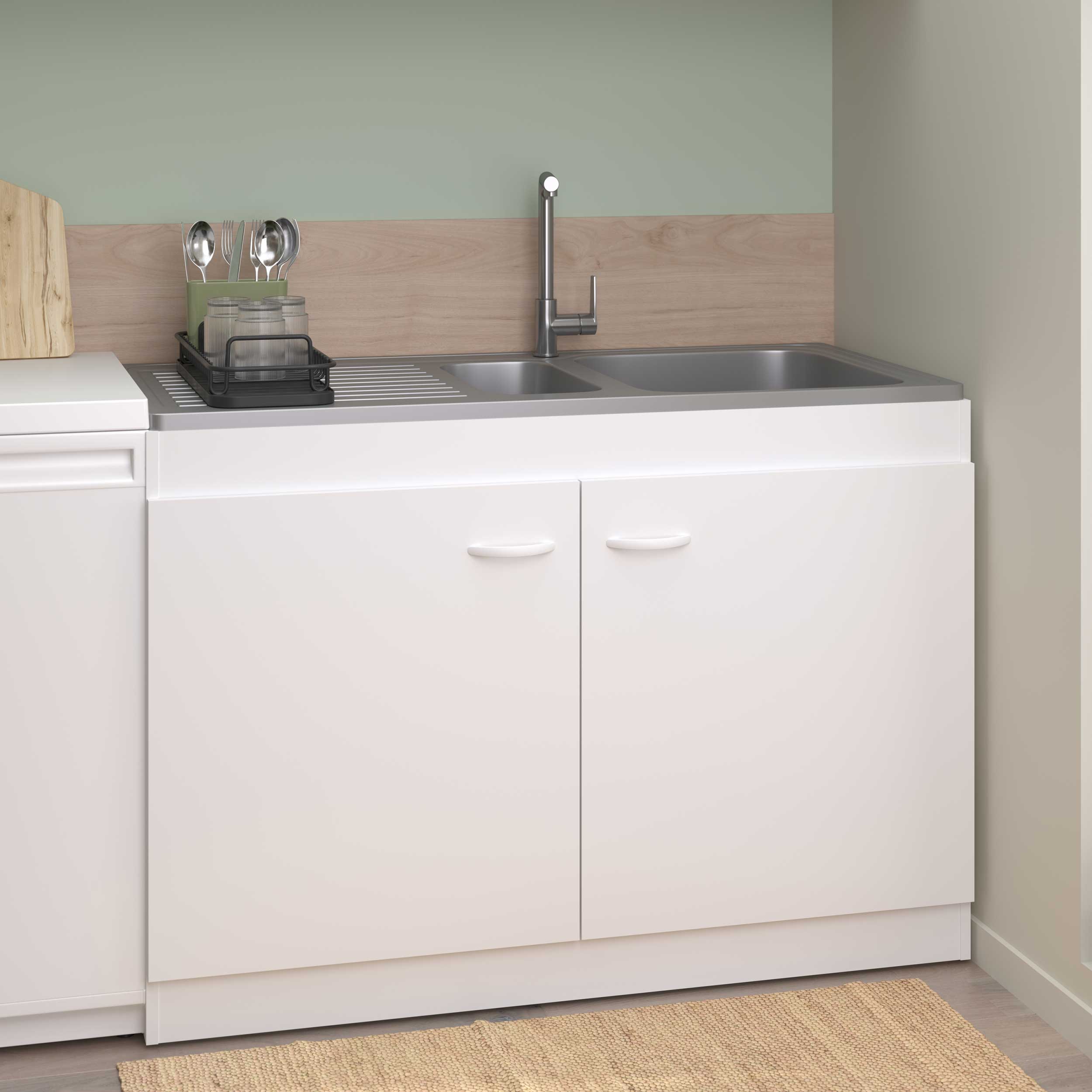 Armoire basse pour évier avec 2 portes (120 cm). - Image 10