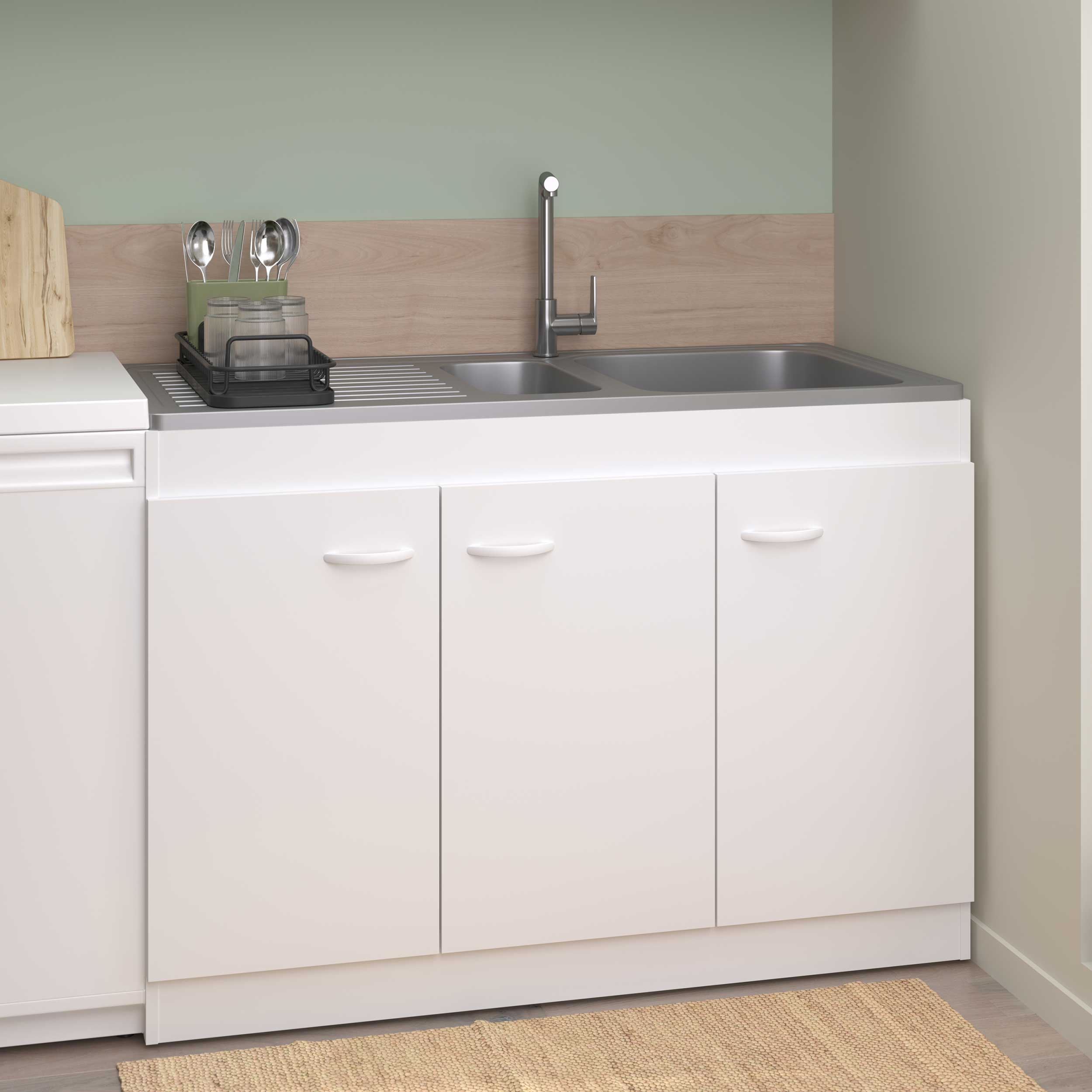 Armoire basse pour évier avec 3 portes (120 cm). - Image 10