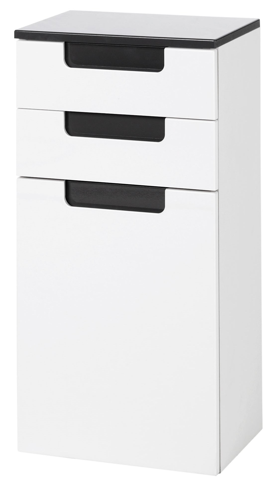 Armoire basse Siena 40cm - blanc/anthracite - Image 1