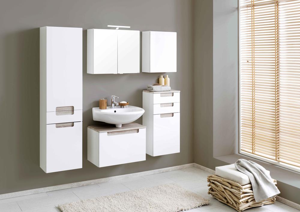 Armoire basse Siena 40cm - blanc/brun - Image 3