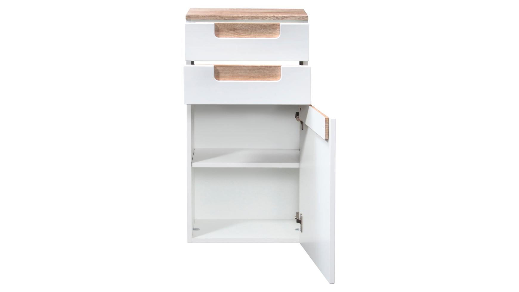 Armoire basse Siena 40cm - blanc/brun - Image 4