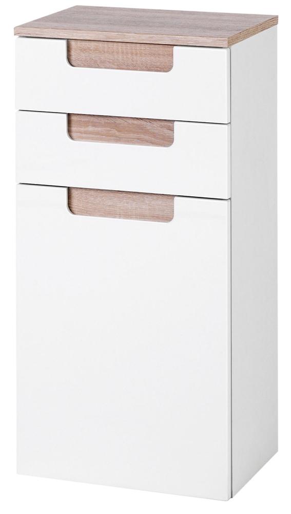 Armoire basse Siena 40cm - blanc/brun