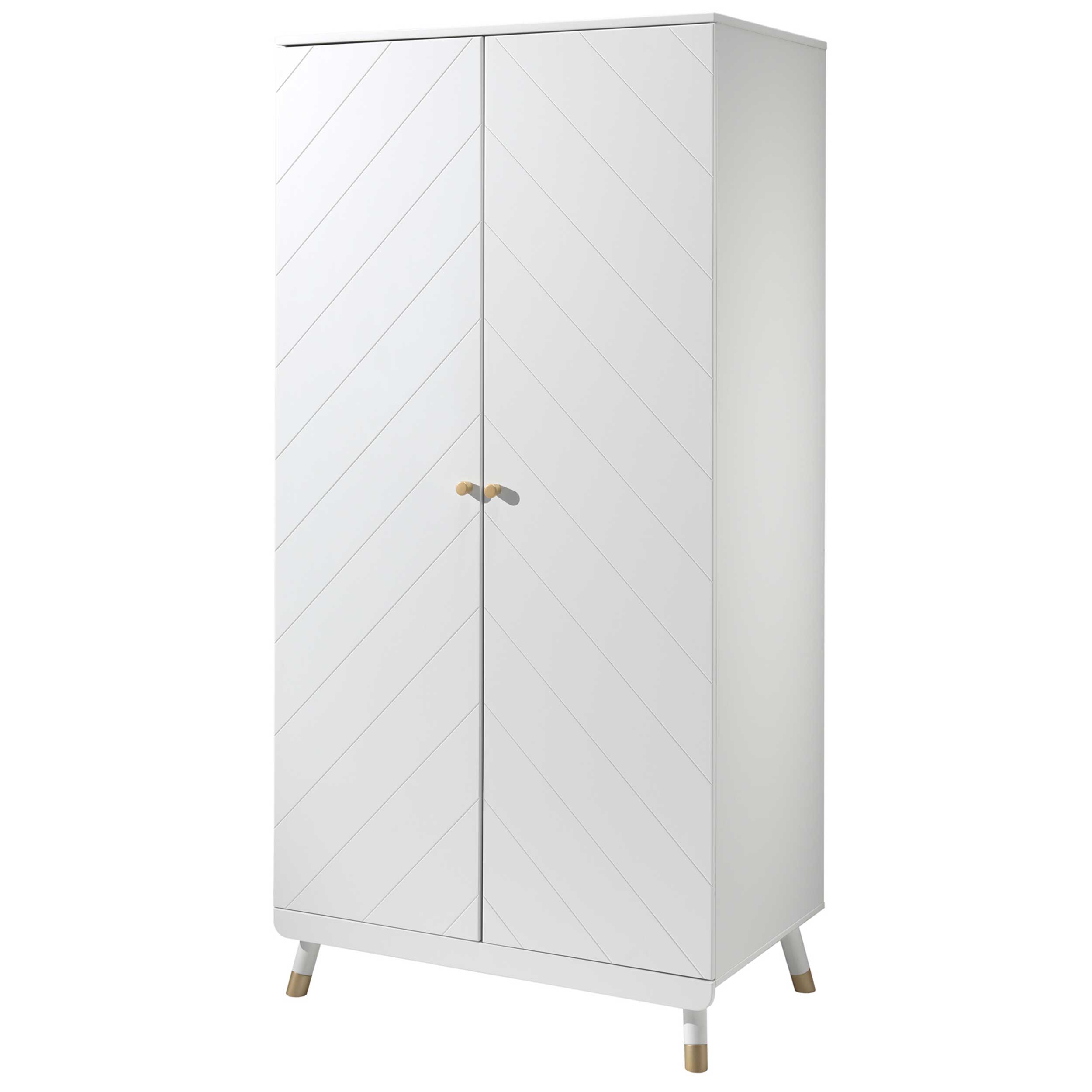 Armoire Billy 2 portes MDF - blanc/or - Image 5