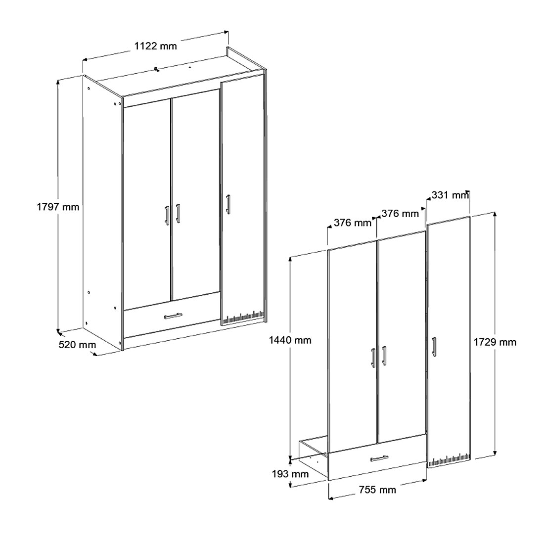 Armoire Charly 3 portes - Image 2