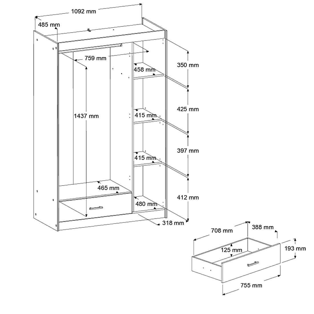 Armoire Charly 3 portes - Image 3