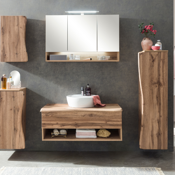 Armoire colonne Karan 37cm 1 porte - chêne - Image 2