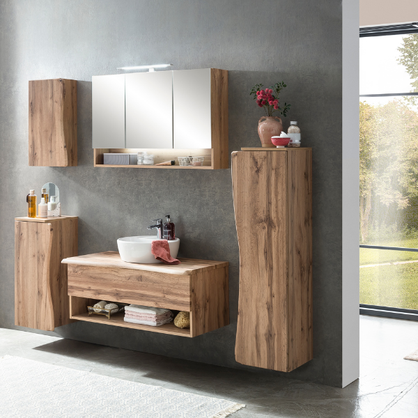 Armoire colonne Karan 37cm 1 porte - chêne - Image 3