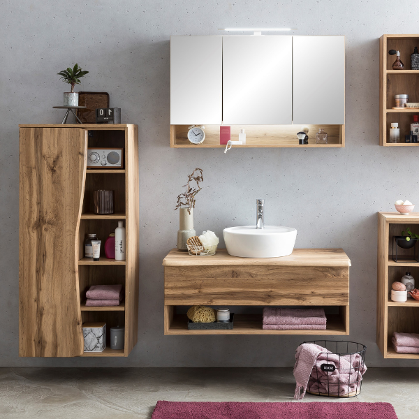 Armoire colonne Karan 60cm 1 porte - chêne - Image 2