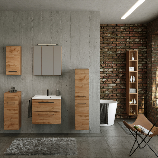 Armoire colonne ouverte Malvo 25cm 5 étagères - chêne - Image 2