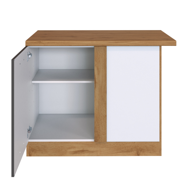 Armoire d'angle Sorrella 110cm 1 porte - anthracite/chêne - Image 7