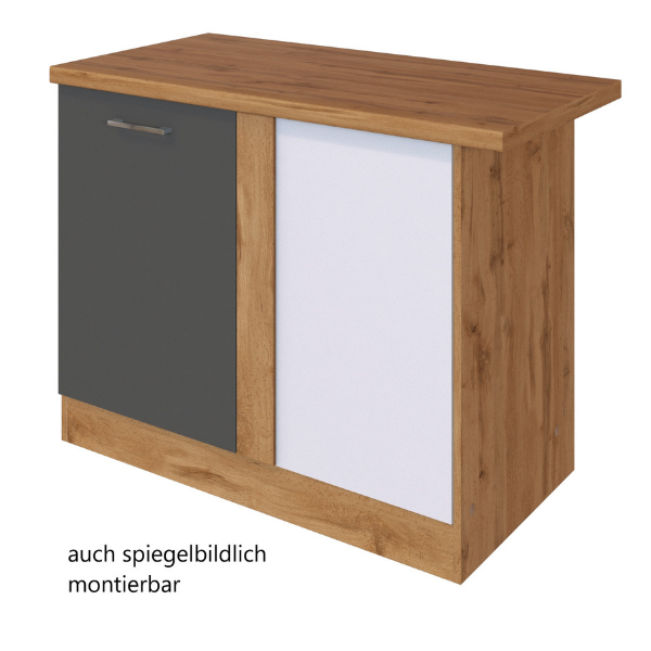 Armoire d'angle Sorrella 110cm 1 porte - anthracite/chêne - Image 8