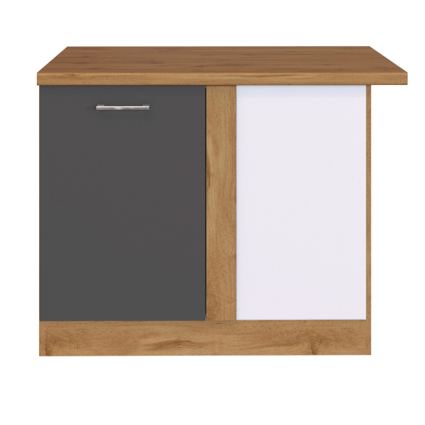 Armoire d'angle Sorrella 110cm 1 porte - anthracite/chêne - Image 1