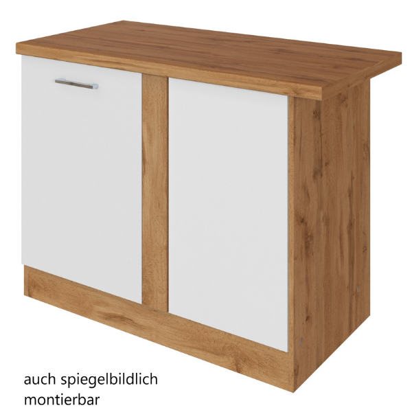 Armoire d'angle Sorrella 110cm 1 porte - blanc/chêne - Image 8