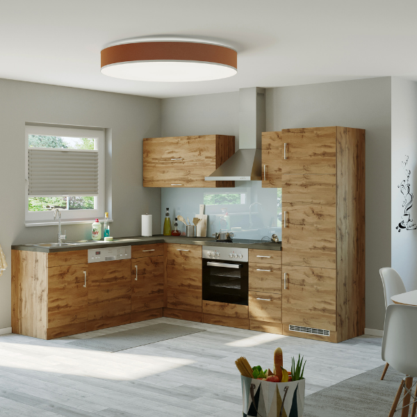 Armoire d'angle Sorrella 110cm 1 porte - chêne/béton - Image 2