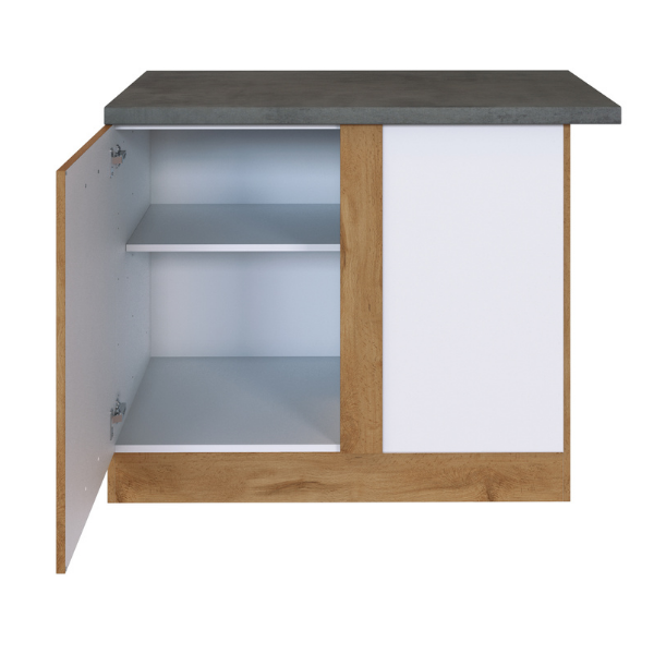 Armoire d'angle Sorrella 110cm 1 porte - chêne/béton - Image 8